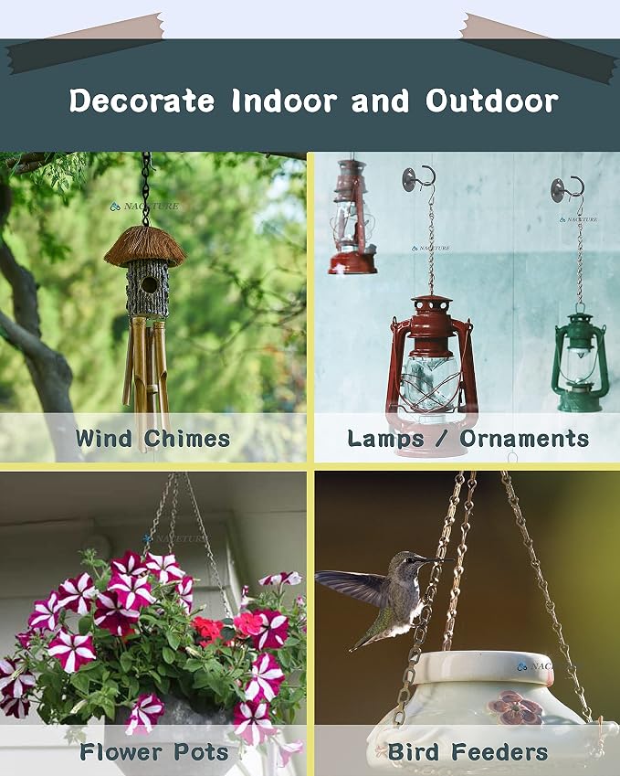 NACETURE Ceiling Hooks for Hanging Plants 3 Pack - Image 4