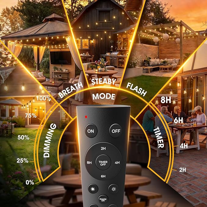addlon 100FT LED Outdoor String Lights - Image 3