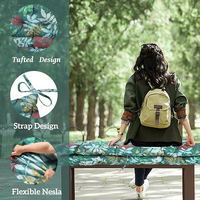 Outside Benches Cushion with Backrest, Thicken Waterproof Swing Cushions 2/3 - Image 3