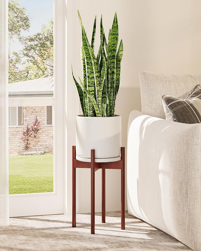 Adjustable Plant Stand Indoor, Bamboo Plant Stand Fits 8 9 10 11 12 Inches by Gentingbro