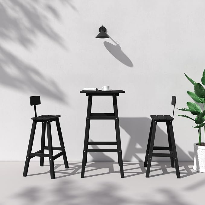 3-Piece Outdoor Counter Height Bar Table Set, HDPE Weather Resistant - Image 5