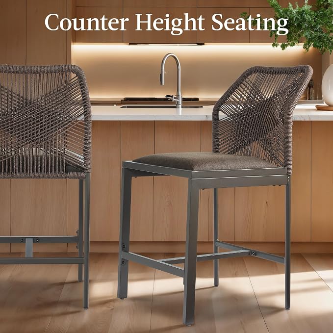 Best Choice Products Indoor Outdoor Counter Height Bar Stools Set of 2 - Image 5
