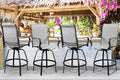 Shintenchi 4 Piece Patio Swivel Bar Chairs, All Weather Textile Outdoor Metal by Shintenchi