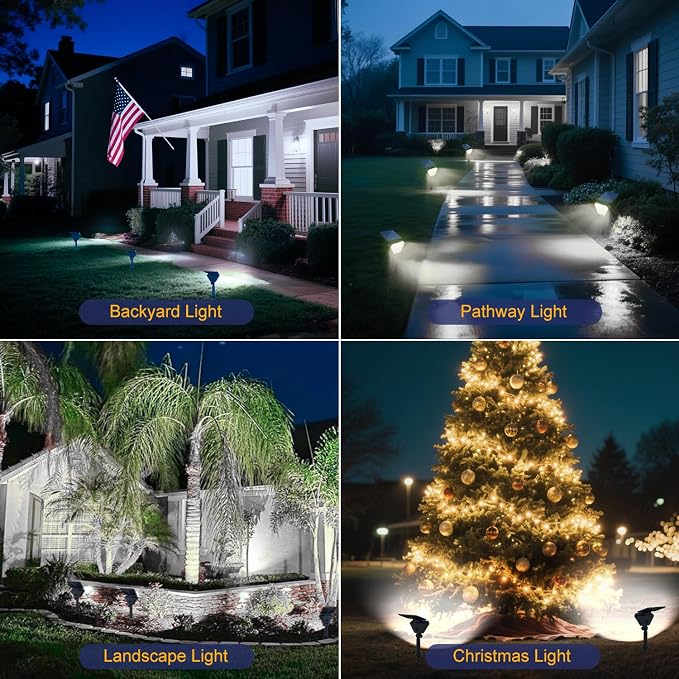 T-SUN Solar Lights Outdoor Waterproof IP65, 12 Pack LED Solar Spot Lights Color - Image 2