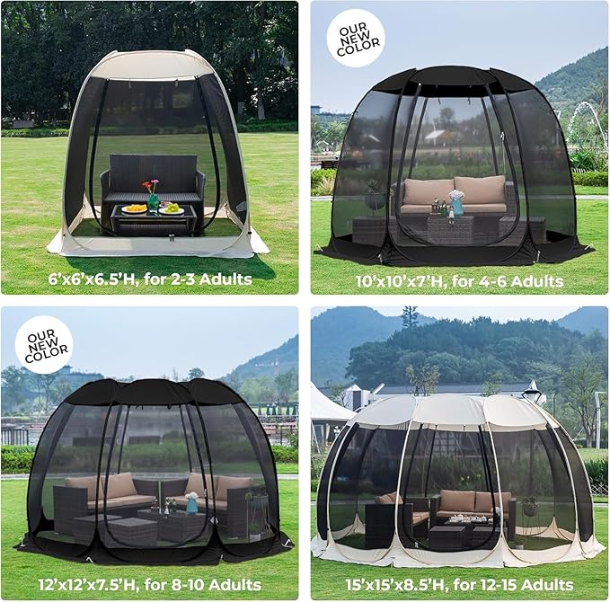 Alvantor® Screen House Gazebo, Pop Up Igloo Screened Canopy Tent - Image 2