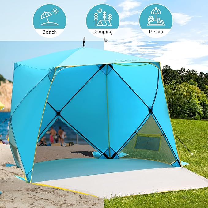 Old Bahama Bay Pop Up Beach Tent, Portable Shade Sun Shelter UPF50+ UV - Image 4