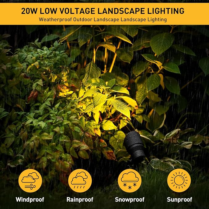 Malibu 20W Landscape Lighting Outdoor Landscape Spotlights Low Voltage 12V AC - Image 6