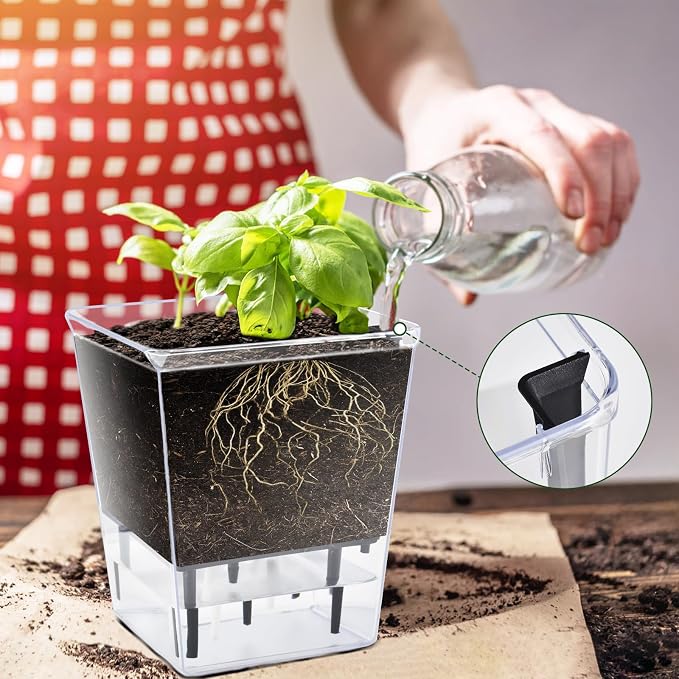 Self Watering Pots Set, 3 Pack 5/4.1/2.7 Inch Self Watering Pot - Image 7