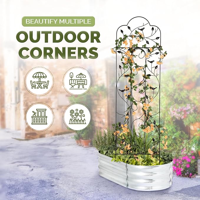 Idzo 60in 5ft 100% Metal Garden Trellises - Image 6