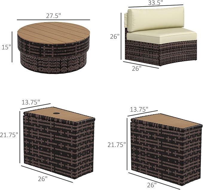 Outsunny 8 Piece Patio Furniture Set - Image 7