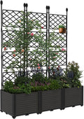3 PCS Raised Garden Bed with Trellis, Outdoor Vertical Garden with Privacy by GarveeHome