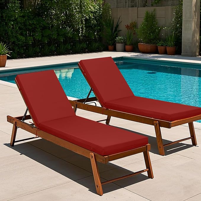 Only choice Outdoor Chaise Lounge Cushion Set of 2, Replacement Seat Cushion - Image 2