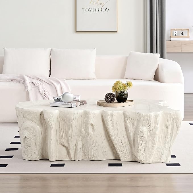 48.62" Coffee Table Modern Unique Shape Fiberglass Center Table - Image 4