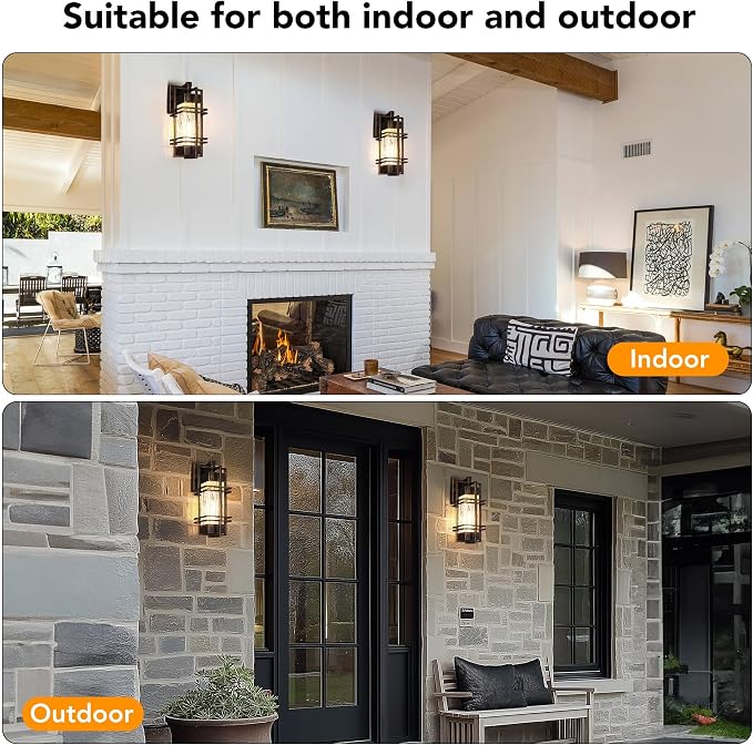 Water Ripple Wall Lantern, Outdoor Front Porch Light Fixtures Wall Mount - Image 6