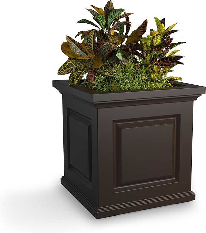 Mayne Nantucket 20-Inch Square Planter – Self-Watering, Weather-Resistant by Mayne