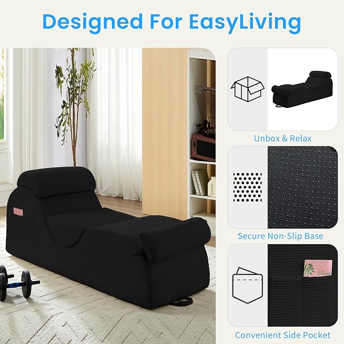 ijuicy 25" Wide Corduroy Yoga Chair, Yoga Lounge Chair - Image 6
