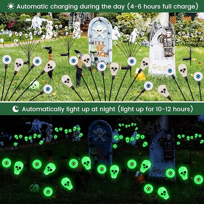 Solar Halloween Lights Outdoor, Halloween Decorations Outdoor, Scary Eyeball - Image 3
