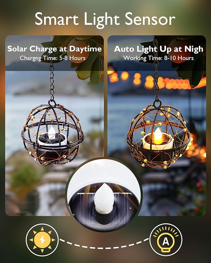Homemory 8Pcs Solar Tea Lights Outdoor Waterproof, Rechargeable Dusk to Dawn - Image 2