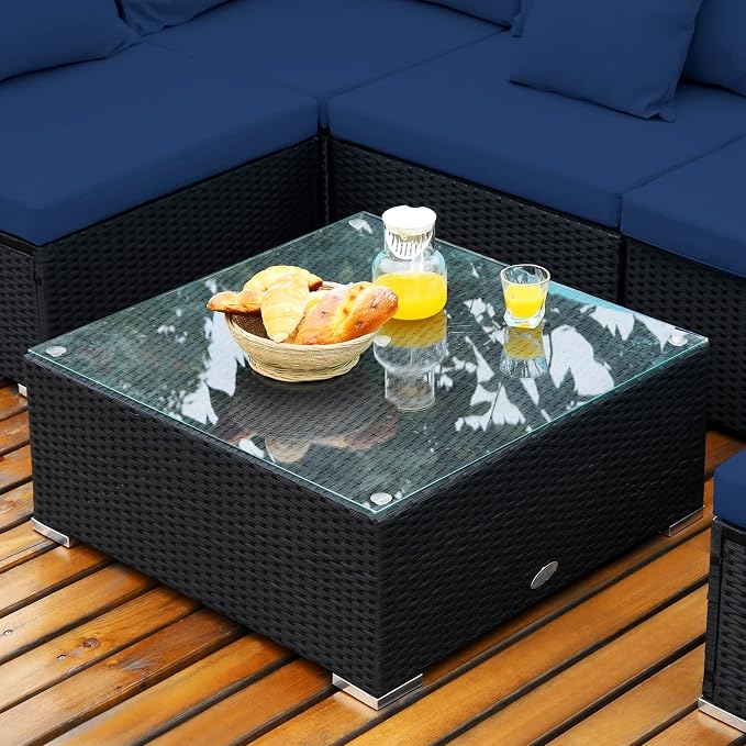 Tangkula 7-Piece Patio Furniture Set, Outdoor Sectional Wicker Sofa - Image 5
