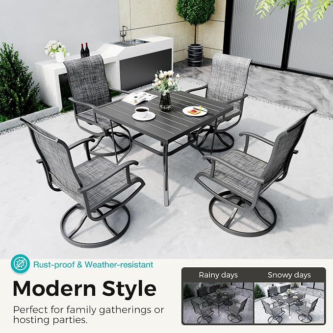 Pamapic 5-Piece Outdoor Dining Set, Patio Dining Set - Image 3