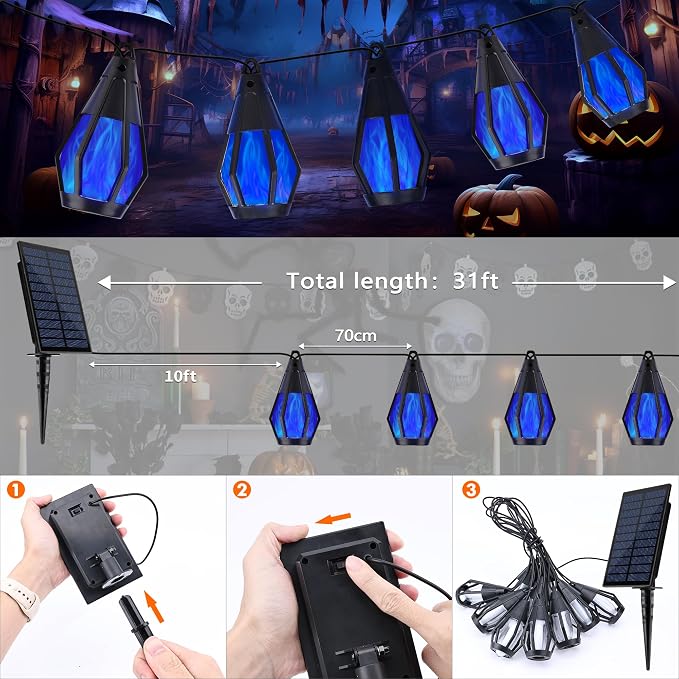 Solar String Lights for Outside, 21Ft Solar Patio Lights - Image 4
