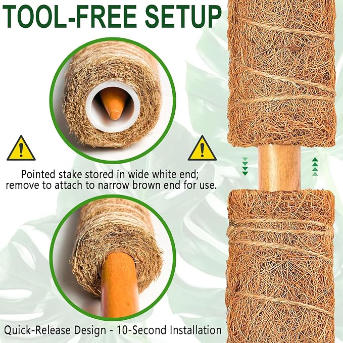 Soupiar 2 Pack 22 Inch Stackable Moss Pole - Image 3