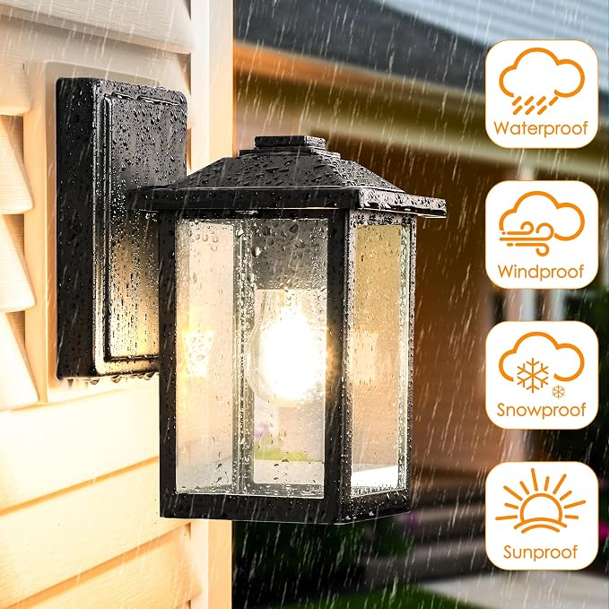 Outdoor Wall Lantern, Exterior Waterproof Wall Sconce Lighting Fixture - Image 3
