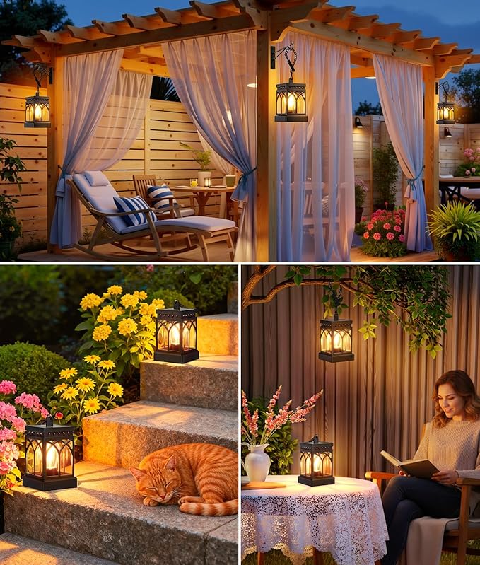 KOOPER 2 Pack Solar Lanterns Outdoor Waterproof, Brighter Hanging Solar Lantern - Image 4