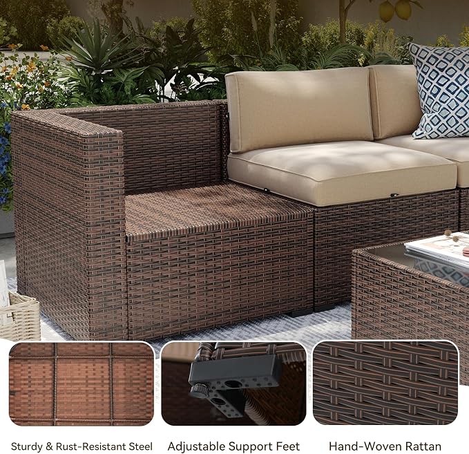 Aoxun Patio Furniture Sets, 8-Piece Outdoor Patio Furniture - Image 6