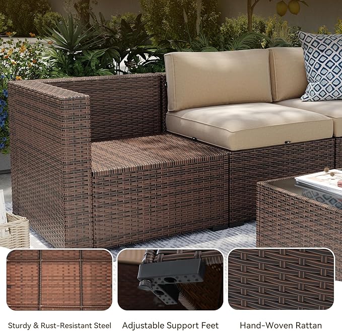 Aoxun Patio Furniture Sets, 12-Piece Outdoor Patio Furniture - Image 6