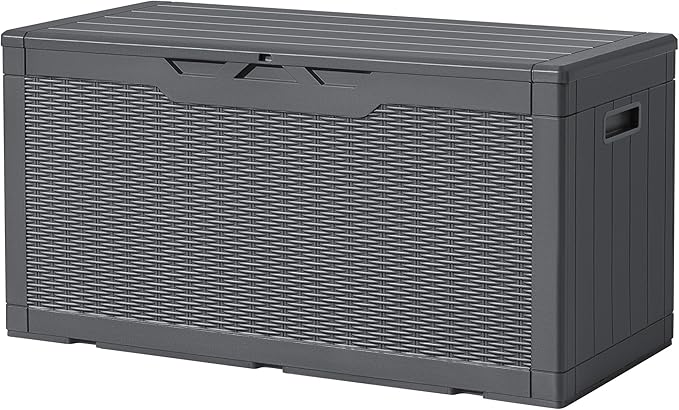 Devoko 97 Gallon Deck Box, Waterproof Resin Outdoor Storage Box by DEVOKO