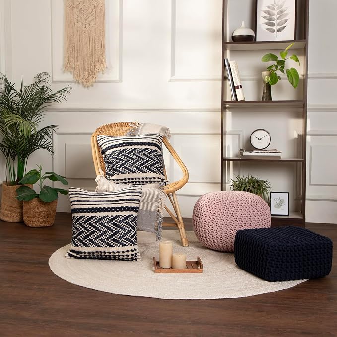 REDEARTH · Cube Low Pouf Foot Stool Ottoman - Image 2