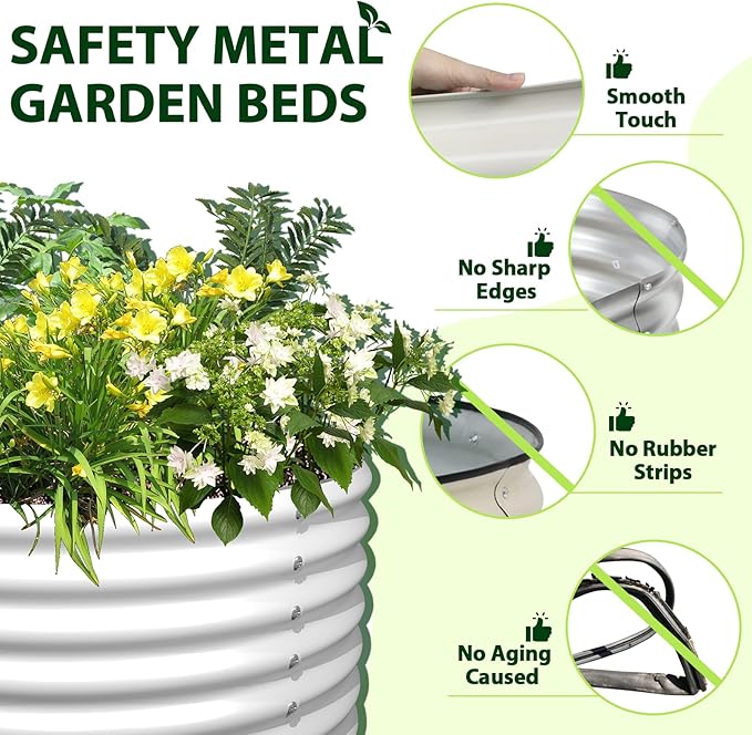 A ANLEOLIFE 6-Pack 4X4X1.5ft & 6X2X1.5ft Deep Root Galvanized Raised Garden - Image 6