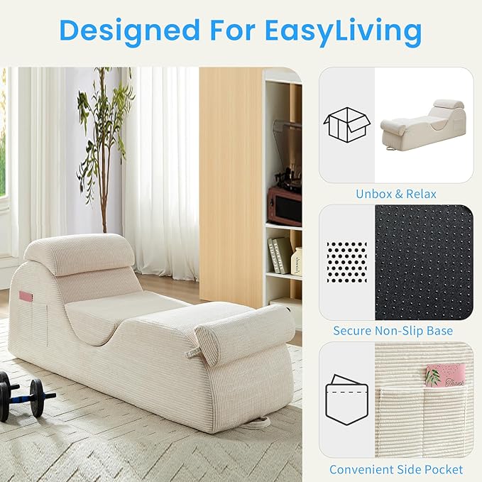 ijuicy 25" Wide Corduroy Yoga Chair, Yoga Lounge Chair - Image 6