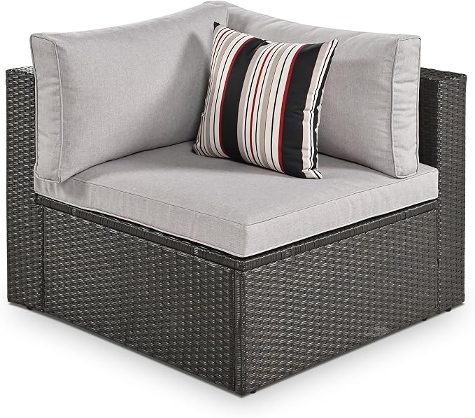 Merax 7-Piece Outdoor Wicker Sectional Sofa Set, Modular Rattan Conversation Set - Image 9