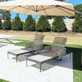 PURPLE LEAF 2 Pieces Outdoor Chaise Lounge Set Rattan Wicker Lounger by PURPLELEAF