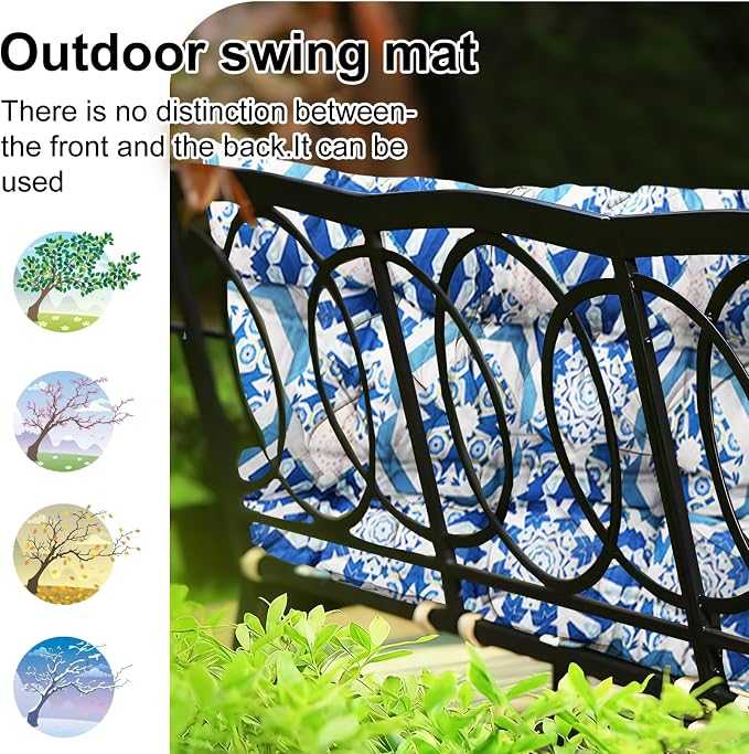 Waterproof Porch Swing Cushion Replacement, 2–3 Seat Swing Seat Cushion - Image 4