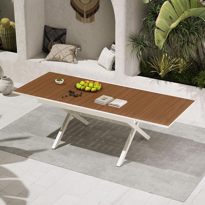 Grand patio Expandable Patio Dining Table, Extra Large 94.5" L x 37" W Outdoor by GrandPatio