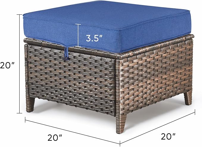 Patio Ottoman Outdoor Wicker Side Table - Image 3