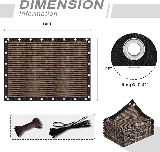 VICLLAX 90% Shade Fabric Sun Shade Cloth Privacy Screen - Image 7