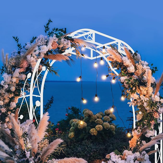 Metal Garden Arch 98.4" H Garden Arbor Trellis - Image 8