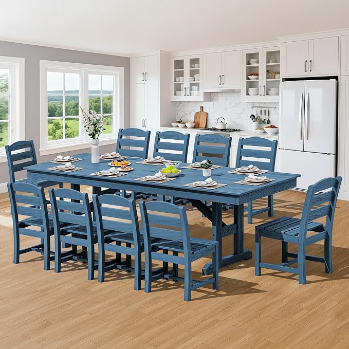 SERWALL Outdoor Dining Chairs Set of 4, All-Weather HDPE Patio Chair - Image 7