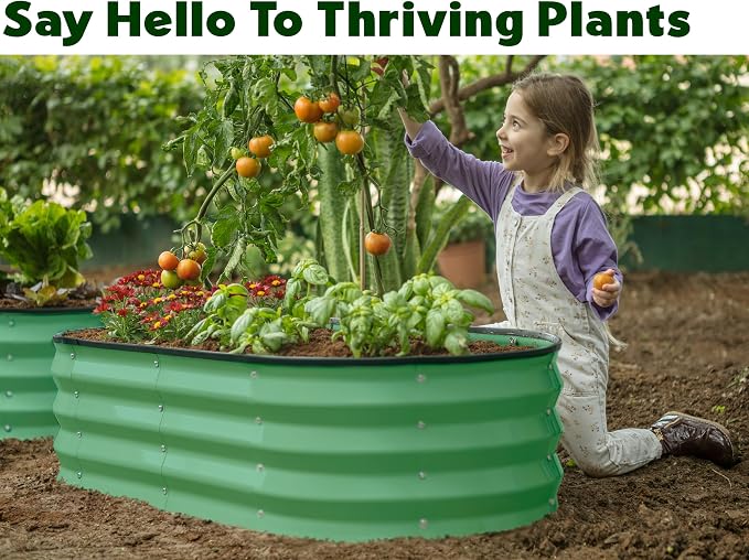 Plant & Plot Galvanized Raised Garden Beds Outdoor // 4×2×1 ft Planter Raised - Image 3