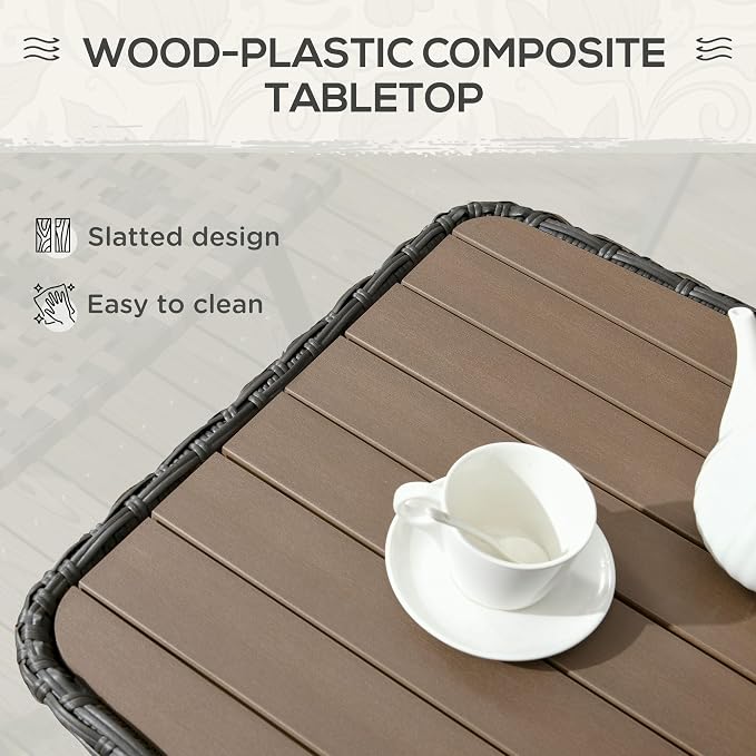 Outsunny PE Rattan Outdoor Coffee Table - Image 4