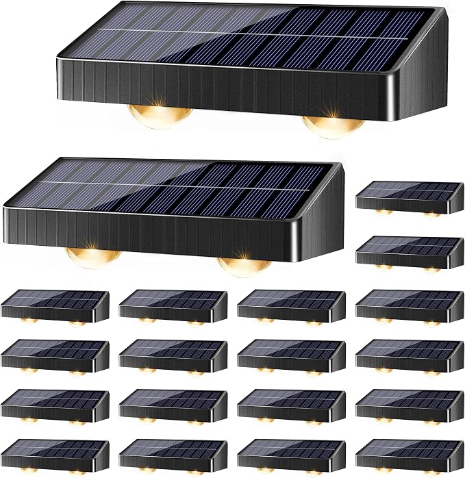 Brizled Solar Fence Lights, 20 Pack 3 Colors 6 Modes 250ml Outdoor Fence Solar by Brizled