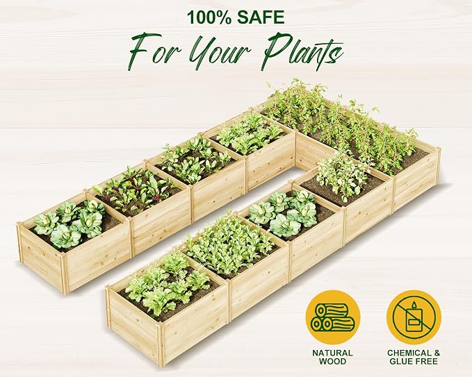 AMERLIFE U-Shaped Raised Garden Bed, 7.5Wx15Dx1.6H Free Combination Outdoor - Image 3