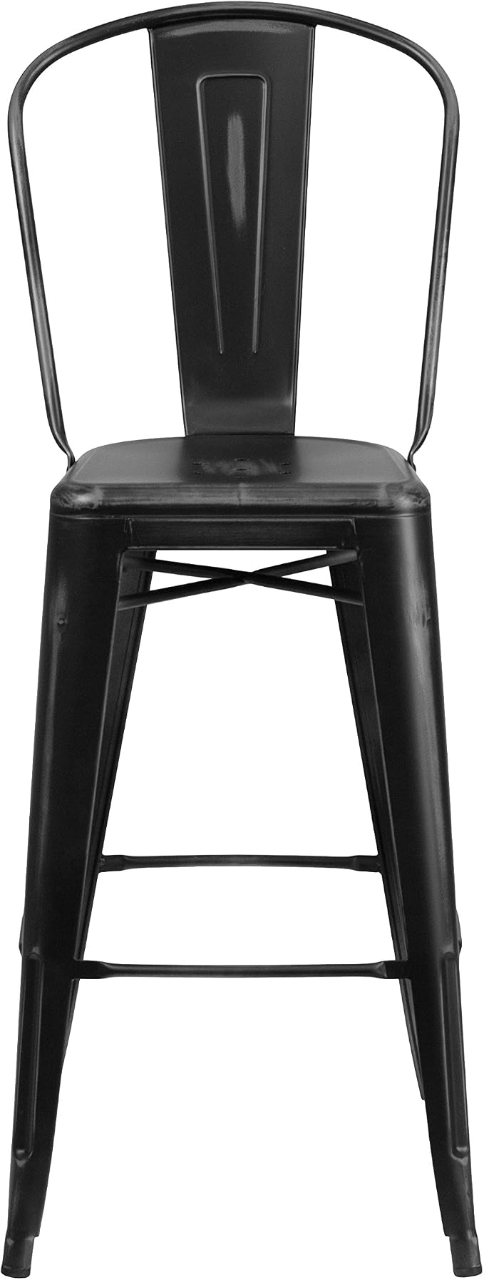 EMMA + OLIVER Commercial Grade 30" H Distressed Black Metal Indoor-Outdoor - Image 5