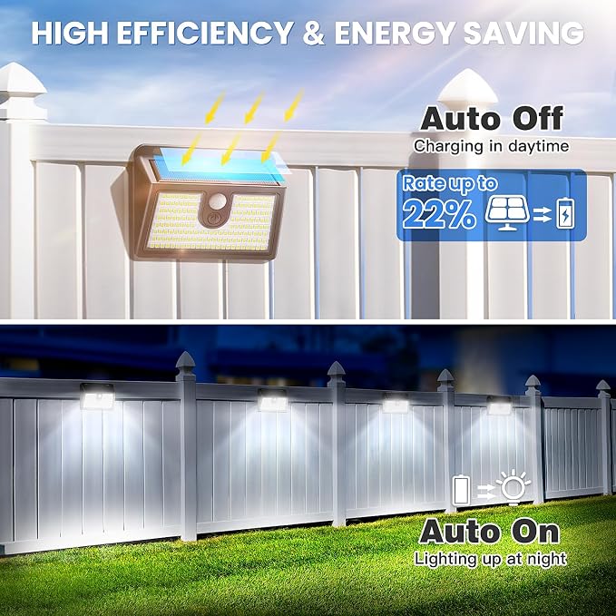 Solar Motion Sensor Outdoor Lights, Super Bright Solar Lights Outdoor Waterproof - Image 3