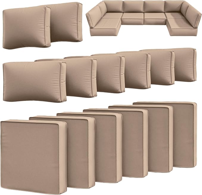 14 Pcs Outdoor Cushion Slipcovers Outdoor Patio Cushion Covers Replacement by Snubbull