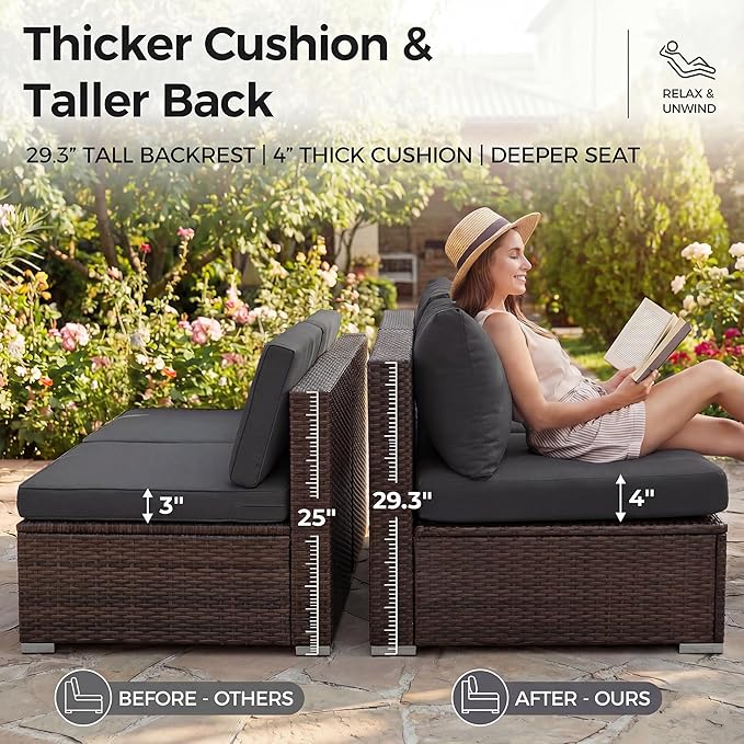 NICESOUL 8 Seat Extra Large Patio Furniture Set - Image 7